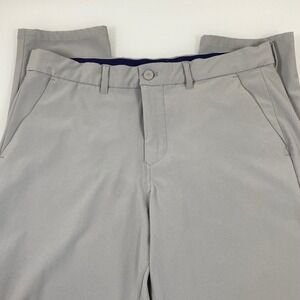 Mizzen+Main Helmsman Golf Pants Mens 34 x31 Slim Fit Light Gray Performance Flaw